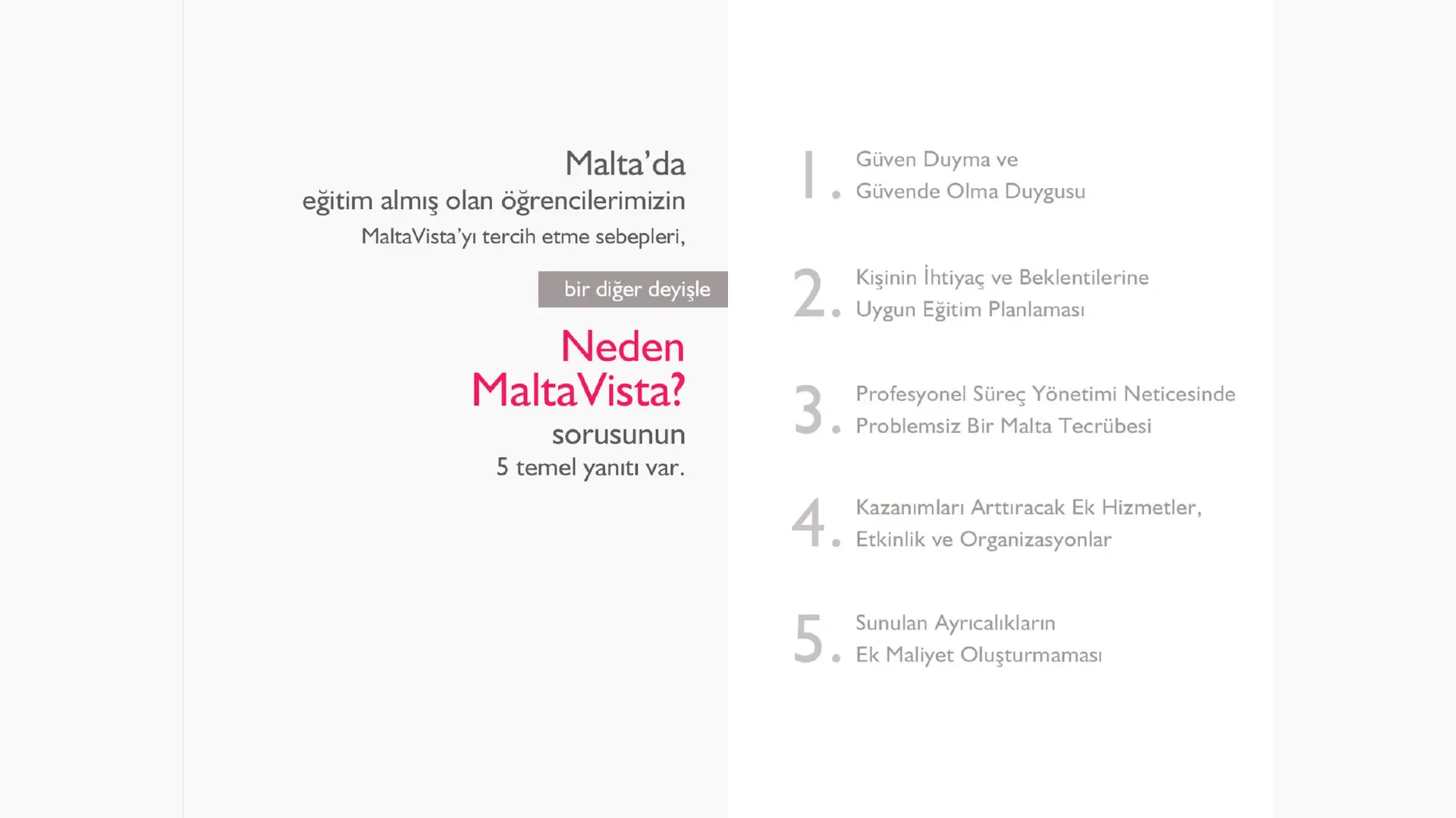 Neden MaltaVista? 5 temel yanıt